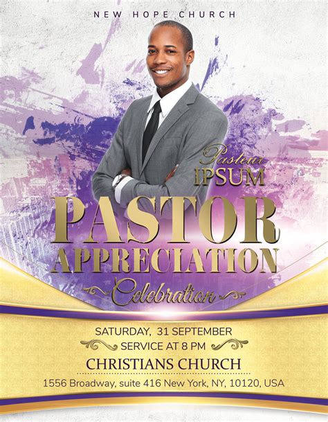 Pastor Appreciation Flyer Template 1