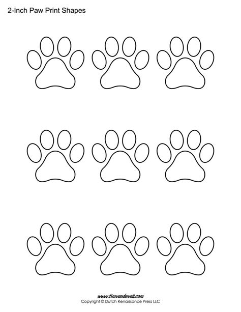 Paw print templates for crafts