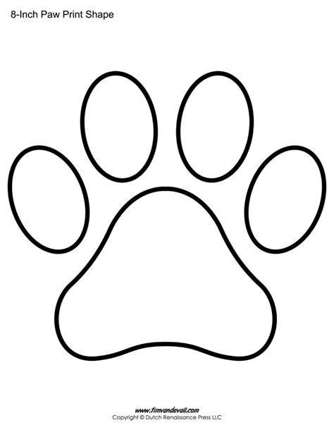 Paw print templates for education