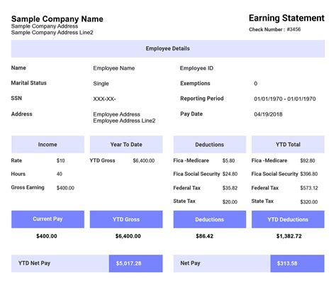 Pay Stub Template 6