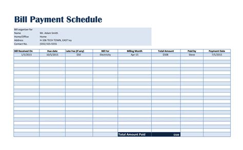 Payment Schedule