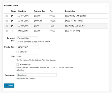 Description of Payment Schedules and Invoices