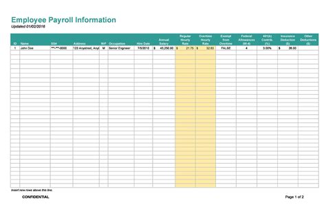 Payroll Ledger Template Sample Template