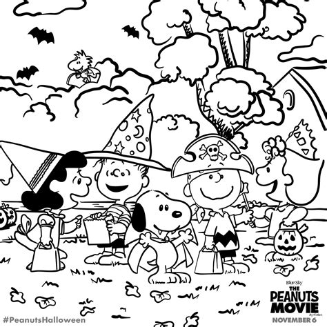 Peanuts Halloween coloring pages for kids