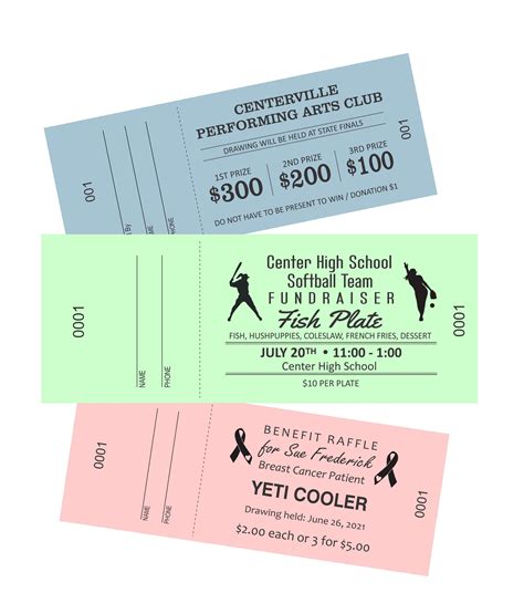 Perforated Raffle Ticket Template Examples