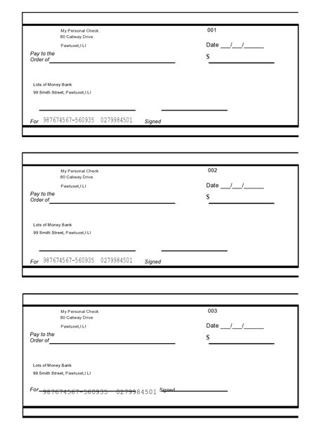 Personal Check Template