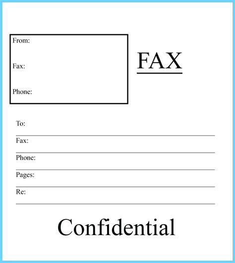 Personal fax cover letter template