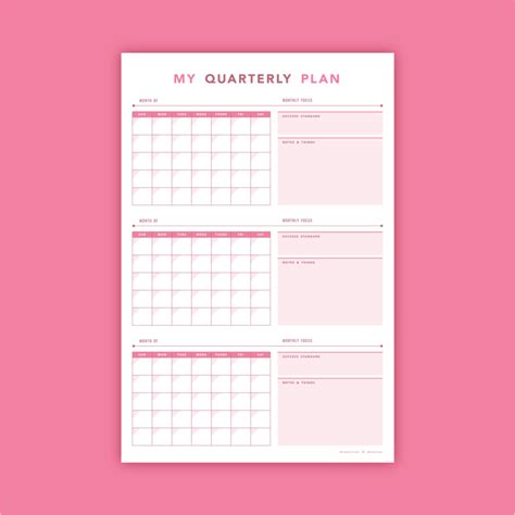 Personal Quarterly Calendars