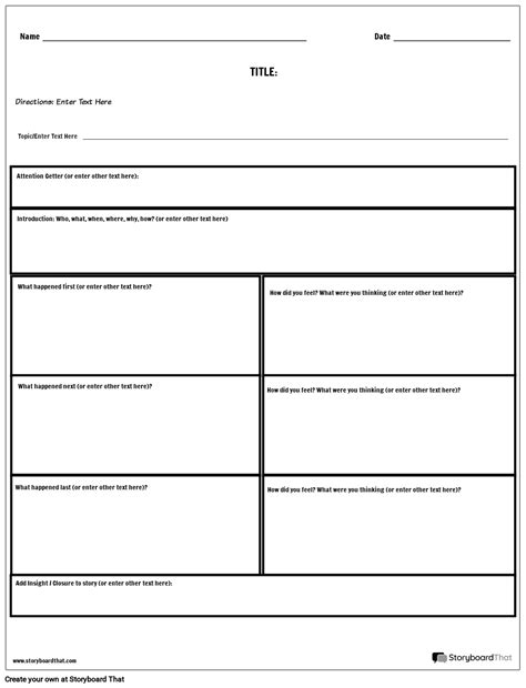 Personal Story Template