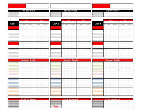 Personal Trainer Benefits of Workout Template Excel