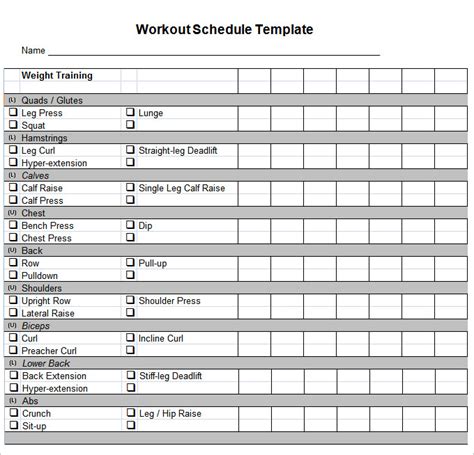 Personal Trainer Workout Template for Weight Loss