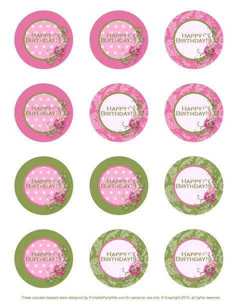 Personalized Cupcake Templates