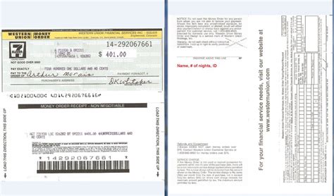 Description of Personalized Money Order Template