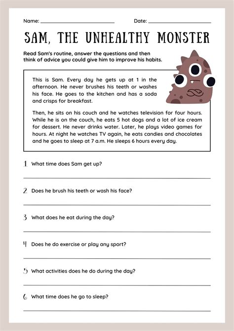 Personalized reading worksheets