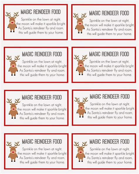 Personalized Reindeer Food Labels