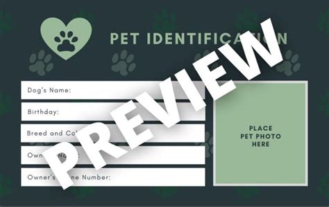 Pet ID Template