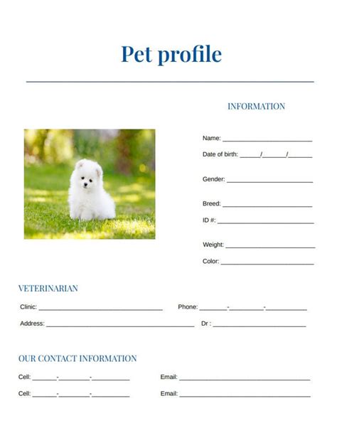 Pet Profile Template