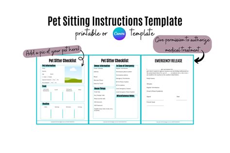 Pet Sitting Instructions Template Google Docs