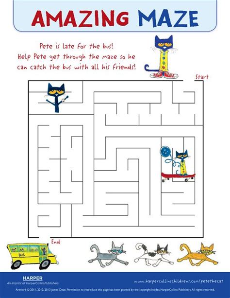 Pete the Cat mazes