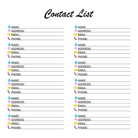 Phone List Template with Reports