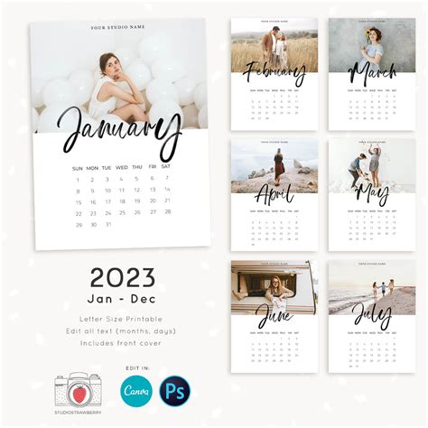 Photo calendar template