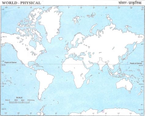 Physical blank world maps for educational purposes