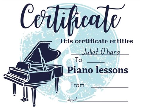 Piano Lessons Gift Certificate