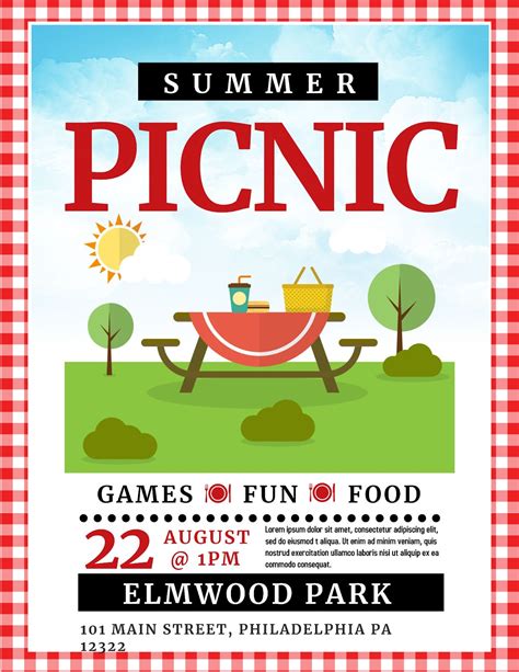 Picnic Templates for Adults