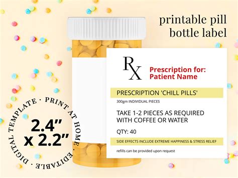 Pill bottle label template benefits