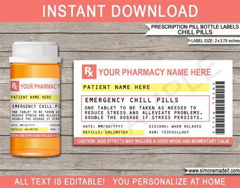 Pill bottle label template tips