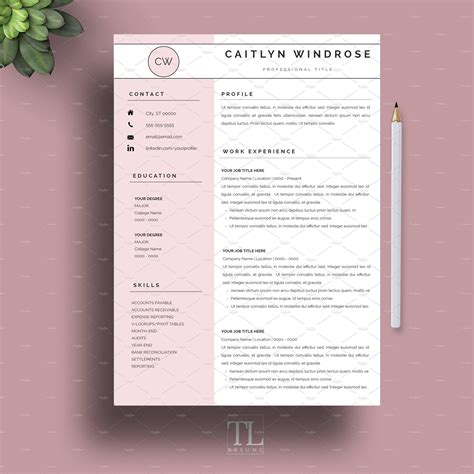 Pink Resume Template Download