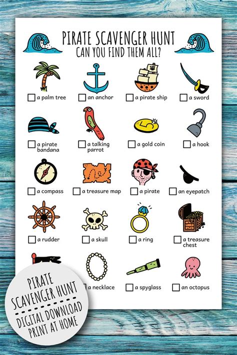 Pirate Themed Scavenger Hunt