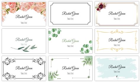 Place Card Styles