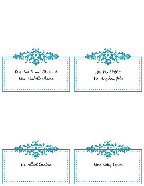 Place card template 8