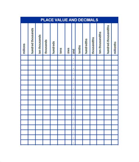 Place Value Templates Image