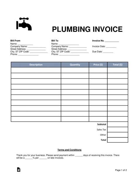 Plumbing Estimate Template PDF