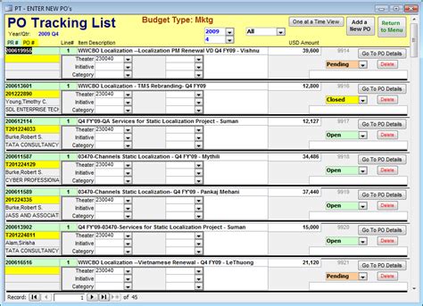 PO Tracker Security