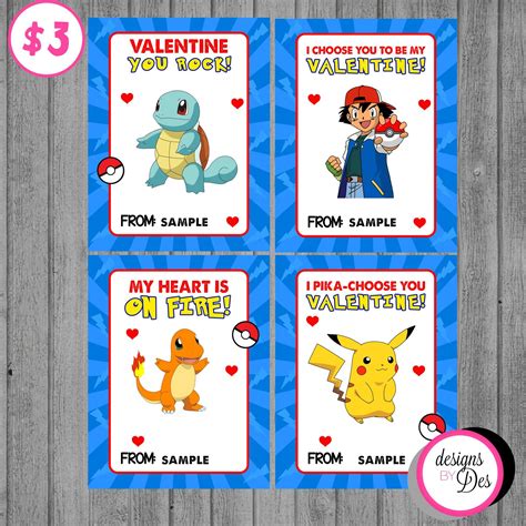 Pokémon Valentine Card Designs