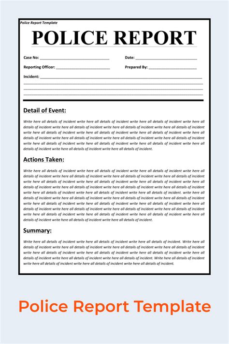 police report template design