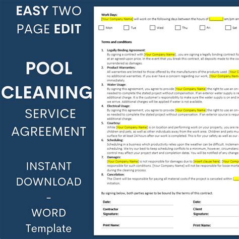 Pool Cleaning Agreements