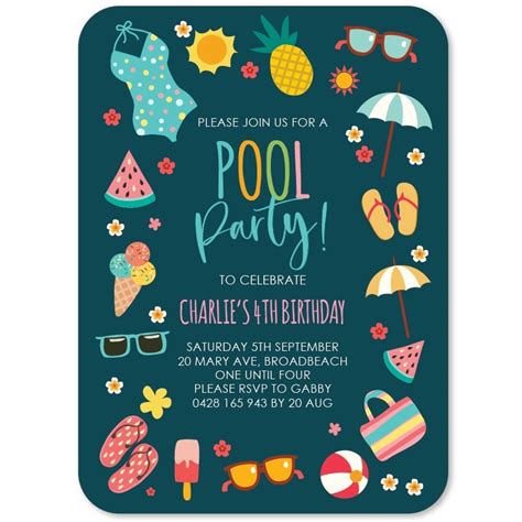 Types of Pool Party Invitations