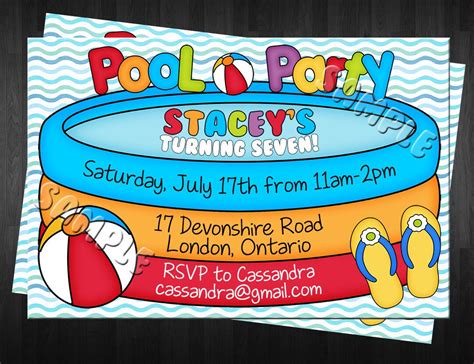 Pool Party Invitation Design