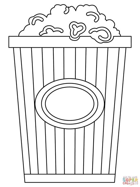 Popcorn box coloring page for kids