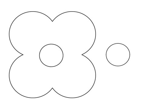 Poppy Cut Out Flower Template