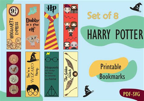 Popular Harry Potter Printable Bookmark Designs