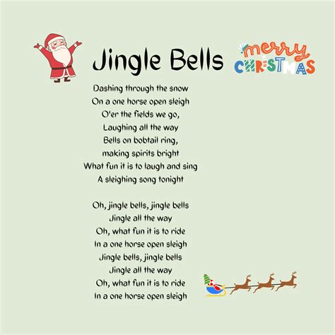 Popular Types of Jingle Bells Lyrics Prints