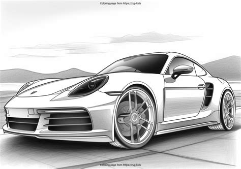 Porsche sports car coloring page