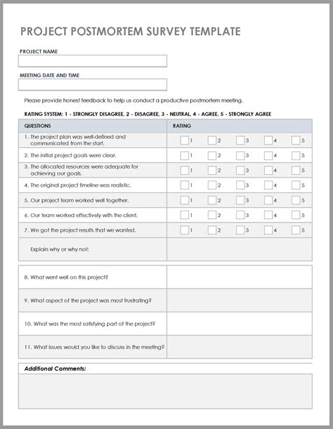 Post Mortem Analysis Templates