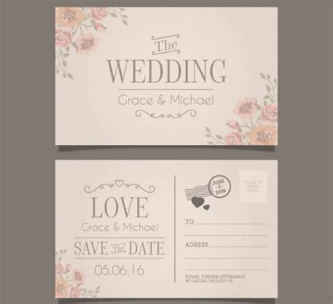 Postcard Wedding Invitation Templates