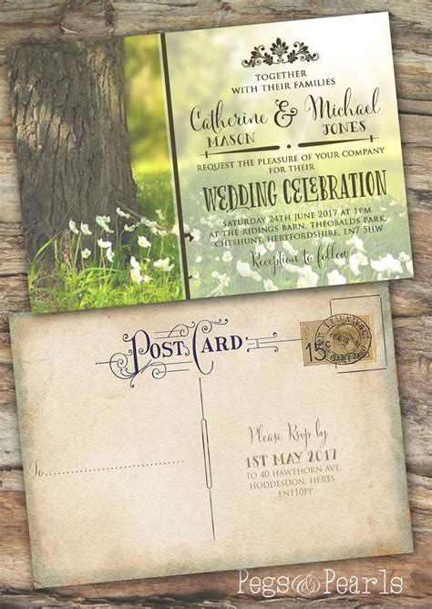 Postcard wedding invitations ideas